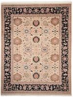 Morgenland Wollteppich Abadeh Medaillon Marrone 303 x 202 cm, rechteckig, 1 mm Höhe, Unikat mit Zertifikat