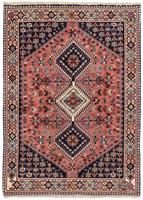 Morgenland Wollteppich Yalameh Medaillon Blu scuro 146 x 103 cm, rechteckig, 1 mm Höhe, Handgeknüpft
