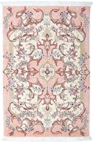Morgenland Wollteppich Täbriz - 50 Raj Blumenmuster Rosso scuro 87 x 60 cm, rechteckig, 0,8 mm Höhe, Handgeknüpft