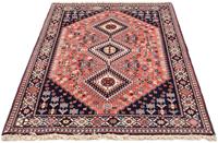 Morgenland Wollteppich Yalameh Medaillon Blu scuro 150 x 100 cm, rechteckig, 1 mm Höhe, Handgeknüpft