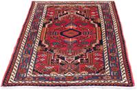 Morgenland Wollteppich Hamadan Medaillon 138 x 88 cm, rechteckig, 1 mm Höhe, Handgeknüpft
