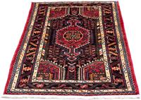 Morgenland Wollteppich Touiserkan Medaillon Blu scuro 127 x 81 cm, rechteckig, 1 mm Höhe, Handgeknüpft