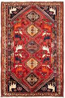 Morgenland Wollteppich Shiraz Medaillon 244 x 183 cm, rechteckig, 0,1 mm Höhe, Unikat mit Zertifikat