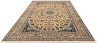 Morgenland Wollteppich Nain 9la Medaillon Beige 296 x 197 cm, rechteckig, 0,6 mm Höhe, Unikat mit Zertifikat