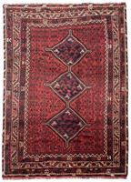 Morgenland Wollteppich Shiraz Medaillon Rosso chiaro 290 x 210 cm, rechteckig, 1 mm Höhe, Unikat mit Zertifikat