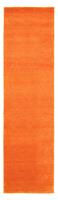 Morgenland Wollteppich Einfarbig Arancione 200 x 80 cm, rechteckig, 1,8 mm Höhe, Handgeknüpft