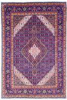 Morgenland Wollteppich Täbriz 40 Raj Medaillon Viola 302 x 200 cm, rechteckig, 1 mm Höhe, Unikat mit Zertifikat