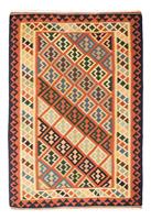 Morgenland Wollteppich Kelim Fars Nomadisch Ruggine 208 x 157 cm, rechteckig, 0,4 mm Höhe, OrientOptik