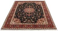 Morgenland Wollteppich Täbriz - 50 Raj Medaillon Blu scuro 288 x 198 cm, rechteckig, 0,8 mm Höhe, Unikat mit Zertifikat