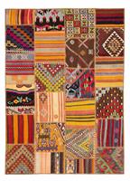 Morgenland Wollteppich Patchwork Patchwork 238 x 168 cm, rechteckig, 0,5 mm Höhe, Kurzflor