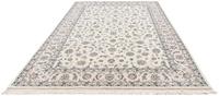 Morgenland Wollteppich Nain 9la Blumenmuster Argento 300 x 199 cm, rechteckig, 0,6 mm Höhe, Unikat mit Zertifikat