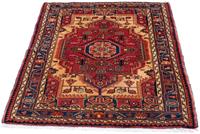 Morgenland Wollteppich Hamadan Medaillon 136 x 91 cm, rechteckig, 1 mm Höhe, Handgeknüpft