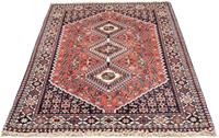 Morgenland Wollteppich Yalameh Medaillon Blu scuro 150 x 101 cm, rechteckig, 1 mm Höhe, Handgeknüpft