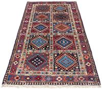 Morgenland Wollteppich Yalameh Durchgemustert Marrone 310 x 200 cm, rechteckig, 1 mm Höhe, Unikat mit Zertifikat