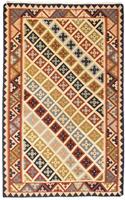 Morgenland Wollteppich Kelim Fars Nomadisch Beige 204 x 129 cm, rechteckig, 0,4 mm Höhe, OrientOptik