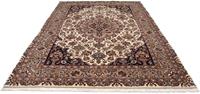 Morgenland Wollteppich Kaschmar Blumenmuster Beige 290 x 197 cm, rechteckig, 1 mm Höhe, Unikat mit Zertifikat