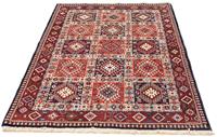 Morgenland Wollteppich Yalameh Medaillon Blu scuro 151 x 101 cm, rechteckig, 1 mm Höhe, Handgeknüpft