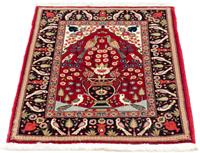 Morgenland Wollteppich Abadeh Durchgemustert Beige 160 x 110 cm, rechteckig, 1 mm Höhe, Handgeknüpft