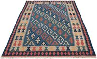Morgenland Wollteppich Kelim Fars Durchgemustert 169 x 121 cm, rechteckig, 0,4 mm Höhe, Wendeteppich