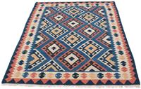 Morgenland Wollteppich Kelim Fars Medaillon 180 x 114 cm, rechteckig, 0,4 mm Höhe, Wendeteppich