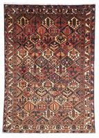 Morgenland Wollteppich Bachtiar Durchgemustert Rosso chiaro 313 x 209 cm, rechteckig, 1 mm Höhe, Unikat mit Zertifikat