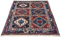 Morgenland Wollteppich Yalameh Felder Blu 151 x 103 cm, rechteckig, 1 mm Höhe, Handgeknüpft