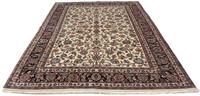 Morgenland Wollteppich Maschad Blumenmuster Beige 288 x 191 cm, rechteckig, 1 mm Höhe, Unikat mit Zertifikat