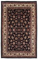 Morgenland Wollteppich Kaschmar Blumenmuster Blu scuro 286 x 198 cm, rechteckig, 1 mm Höhe, Unikat mit Zertifikat