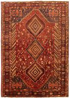 Morgenland Wollteppich Shiraz Medaillon 254 x 163 cm, rechteckig, 0,1 mm Höhe, Unikat mit Zertifikat
