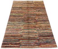 Morgenland Wollteppich Streifen Multicolore 172 x 110 cm, rechteckig, 0,8 mm Höhe, Handgeknüpft