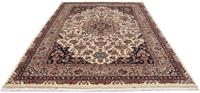 Morgenland Wollteppich Kaschmar Medaillon Beige 295 x 195 cm, rechteckig, 1 mm Höhe, Unikat mit Zertifikat