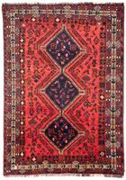 Morgenland Wollteppich Shiraz Medaillon Rosso chiaro 296 x 210 cm, rechteckig, 1 mm Höhe, Unikat mit Zertifikat