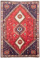 Morgenland Wollteppich Shiraz Medaillon Rosso 300 x 208 cm, rechteckig, 1 mm Höhe, Unikat mit Zertifikat