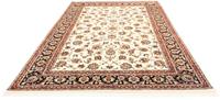 Morgenland Wollteppich Kaschmar Blumenmuster Beige 285 x 200 cm, rechteckig, 1 mm Höhe, Unikat mit Zertifikat