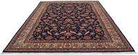 Morgenland Wollteppich Golpayegan Blumenmuster Blu scuro 302 x 216 cm, rechteckig, 1 mm Höhe, Unikat mit Zertifikat