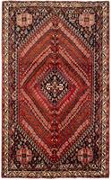 Morgenland Wollteppich Shiraz Medaillon 253 x 164 cm, rechteckig, 0,1 mm Höhe, Unikat mit Zertifikat