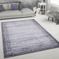 PACO HOME Teppich Wohnzimmer Kurzflor Vintage Abstraktes Muster Mit Bordüre Grau Creme 120x160 cm