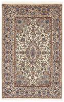 Morgenland Wollteppich Keshan Medaillon Beige 142 x 99 cm, rechteckig, 1 mm Höhe, Handgeknüpft