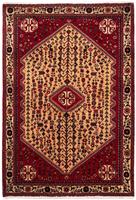 Morgenland Wollteppich Abadeh Medaillon Rosso scuro 148 x 102 cm, rechteckig, 1 mm Höhe, Handgeknüpft
