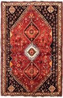 Morgenland Wollteppich Shiraz Medaillon 240 x 167 cm, rechteckig, 0,1 mm Höhe, Unikat mit Zertifikat