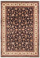 Morgenland Wollteppich Kaschmar Blumenmuster Blu scuro 348 x 253 cm, rechteckig, 1 mm Höhe, Unikat mit Zertifikat