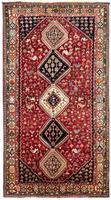 Morgenland Wollteppich Shiraz Medaillon 258 x 163 cm, rechteckig, 0,1 mm Höhe, Unikat mit Zertifikat