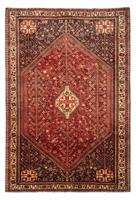 Morgenland Wollteppich Shiraz Medaillon Rosso 300 x 211 cm, rechteckig, 1 mm Höhe, Unikat mit Zertifikat