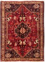 Morgenland Wollteppich Shiraz Medaillon 247 x 153 cm, rechteckig, 0,1 mm Höhe, Unikat mit Zertifikat