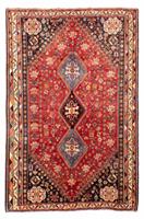 Morgenland Wollteppich Shiraz Medaillon Rosso 280 x 183 cm, rechteckig, 1 mm Höhe, Unikat mit Zertifikat