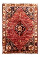 Morgenland Wollteppich Shiraz Medaillon Rosso 270 x 190 cm, rechteckig, 1 mm Höhe, Unikat mit Zertifikat