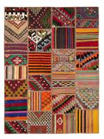 Morgenland Wollteppich Patchwork Patchwork 237 x 170 cm, rechteckig, 0,5 mm Höhe, Kurzflor