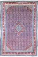 Morgenland Wollteppich Täbriz Medaillon Blu 297 x 186 cm, rechteckig, 1 mm Höhe, Unikat mit Zertifikat