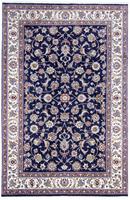 Morgenland Wollteppich Maschad Durchgemustert Blu scuro 293 x 193 cm, rechteckig, 1 mm Höhe, Unikat mit Zertifikat