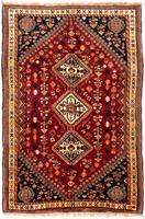Morgenland Wollteppich Shiraz Medaillon 257 x 160 cm, rechteckig, 0,1 mm Höhe, Unikat mit Zertifikat